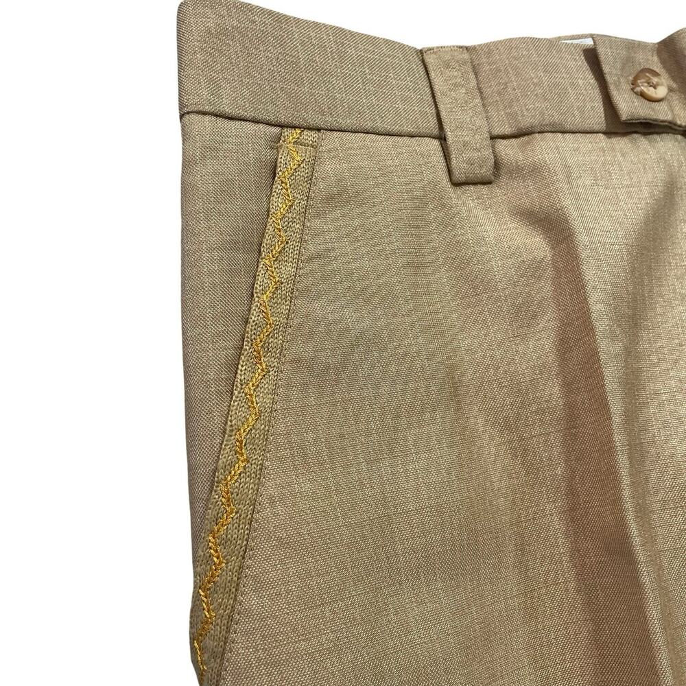 Stacy Adams Western Dress Pants Men's 34x34 (36 Tag) Gold Embroidered Pleated